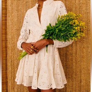 Sezane Sol  Dress ecru color